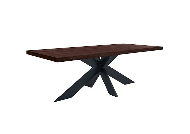 Terra Straight Edge Dining Table with Star Base - 180-cm - Smoked