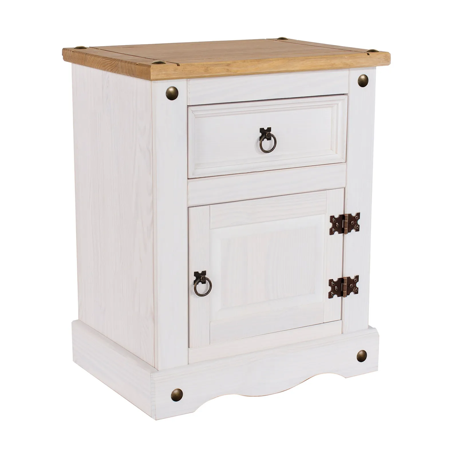 Corona 1 Door White Bedside Cabinet White