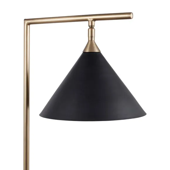 Zeta Matt Black and Antique Brass Floor Lamp 5