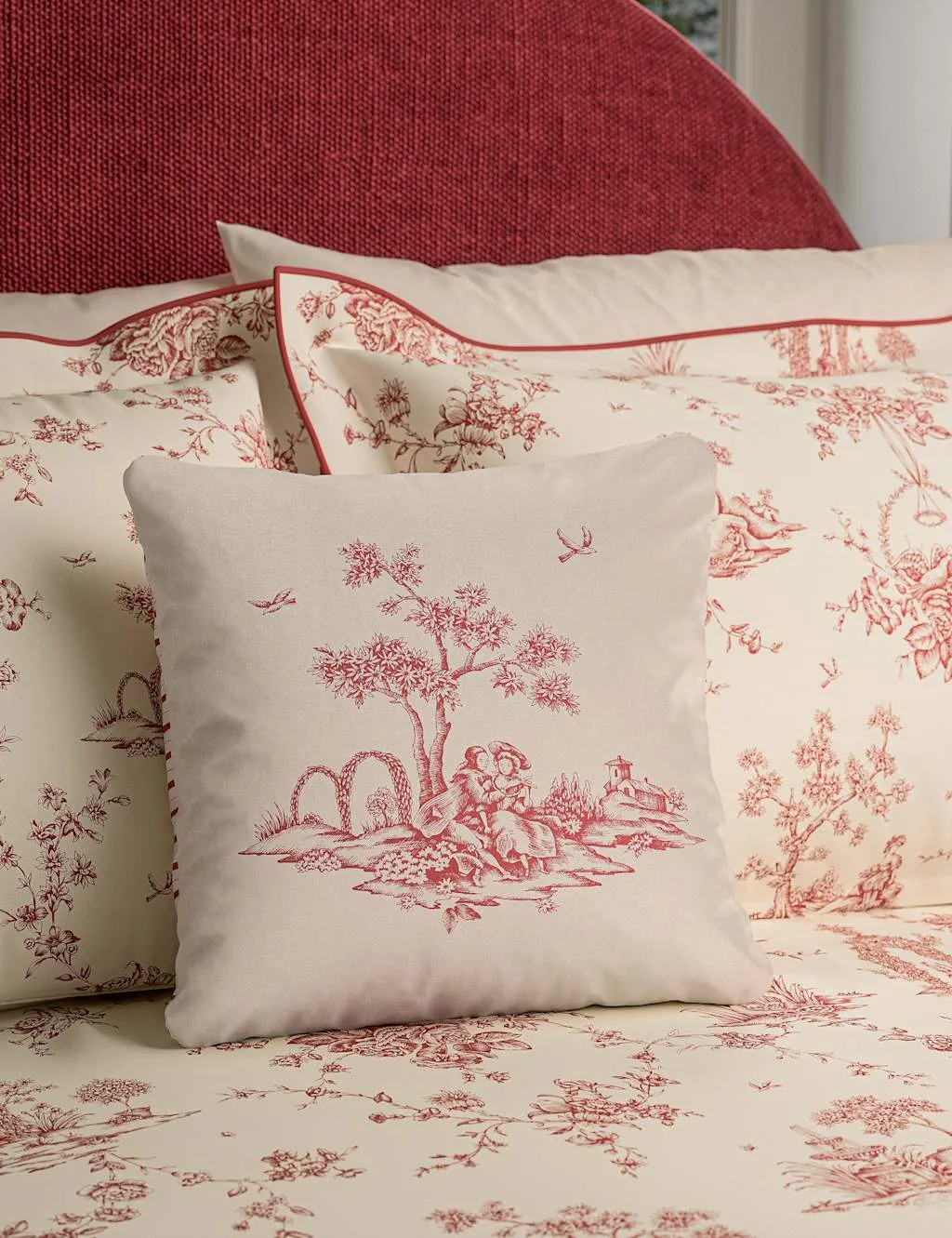V&A Pure Cotton Velvet Chikan Cushion Cream Mix