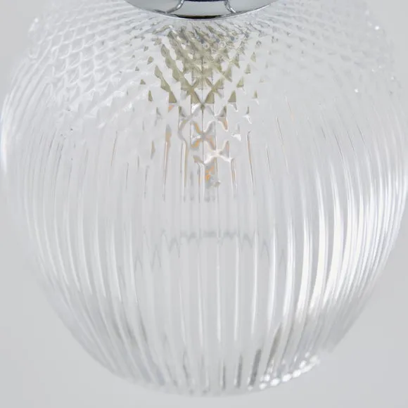 Cassia Ribbed 3 Light Semi Flush Ceiling Light 3