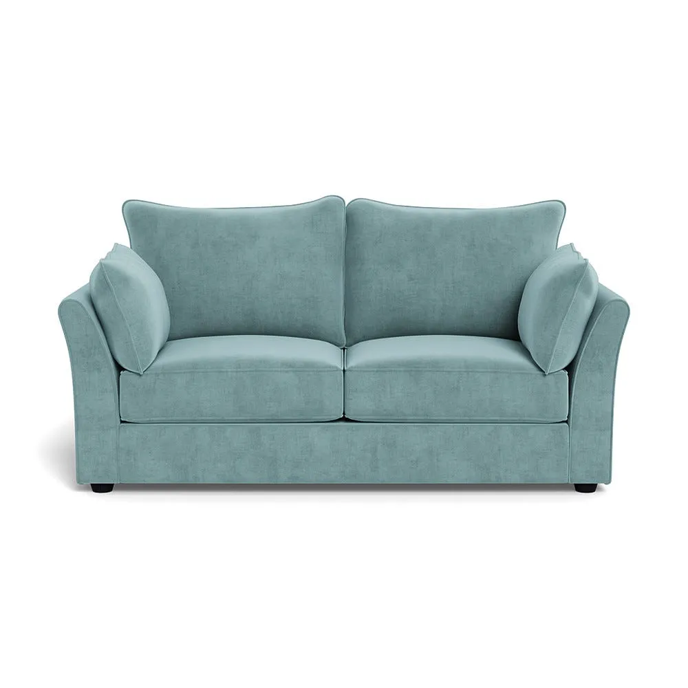 Heal's Tailor 3 Seater Sofa Smart Luxe Velvet Mineral Blue Black Feet 1
