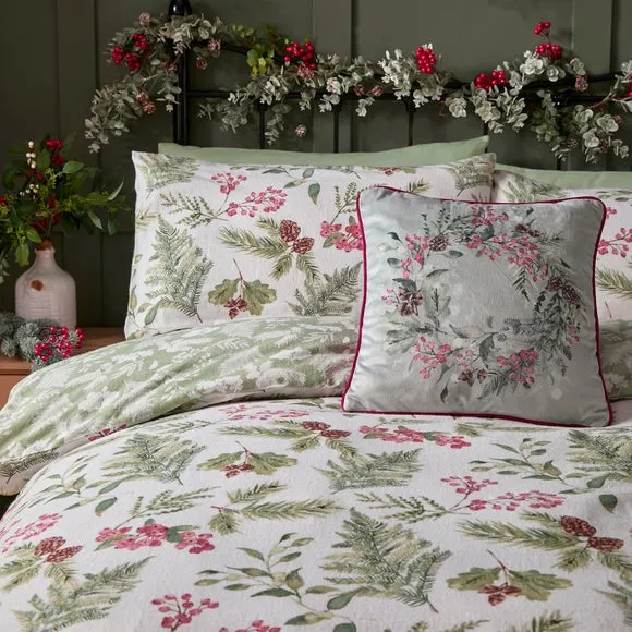 Winter Sprigs 100% Cotton Duvet Cover & Pillowcase Set 2