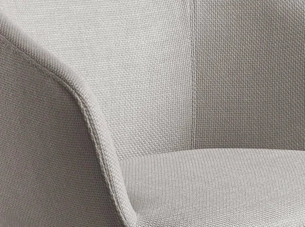 Angel Cerda Light Grey Fabric Swivel Dining Chair, Chrome Legs 5