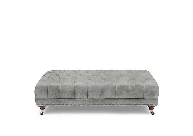 Wallace Fabric Rectangular Footstool with Castors - Doves Tale