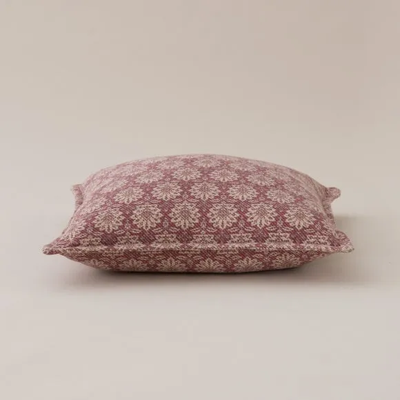 Global Floral Burgundy Square Cushion Cover 4
