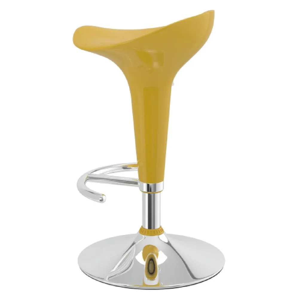 netfurniture Spakas Gloss Yellow Adjustable Kitchen Breakfast Bar Stool 5