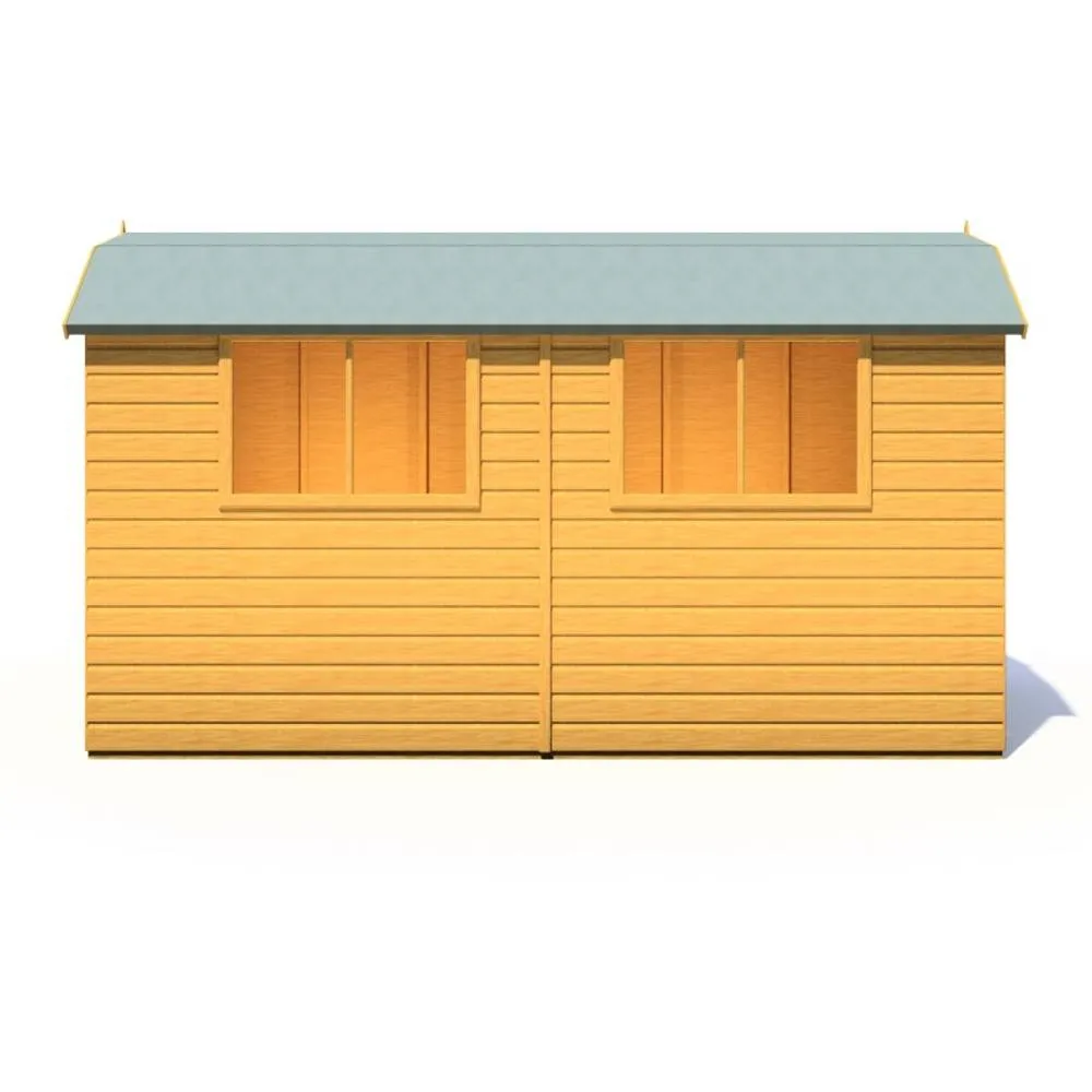 Shires Barn 12x6 DD Premium Sheds - L197.8 x W371.4 x H212.8 cm in Brown