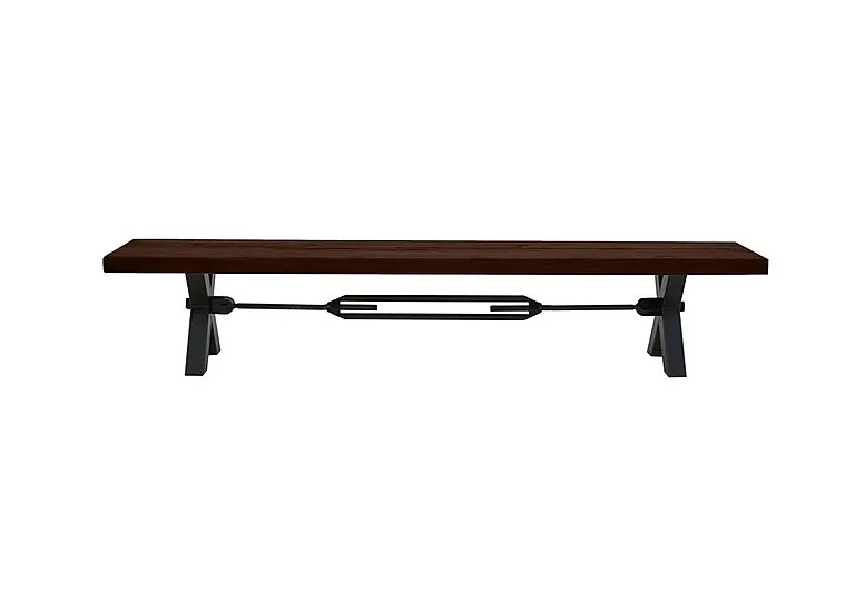 Terra Dining Bench with Tension Bolt X-Leg - 180-cm - Smoked