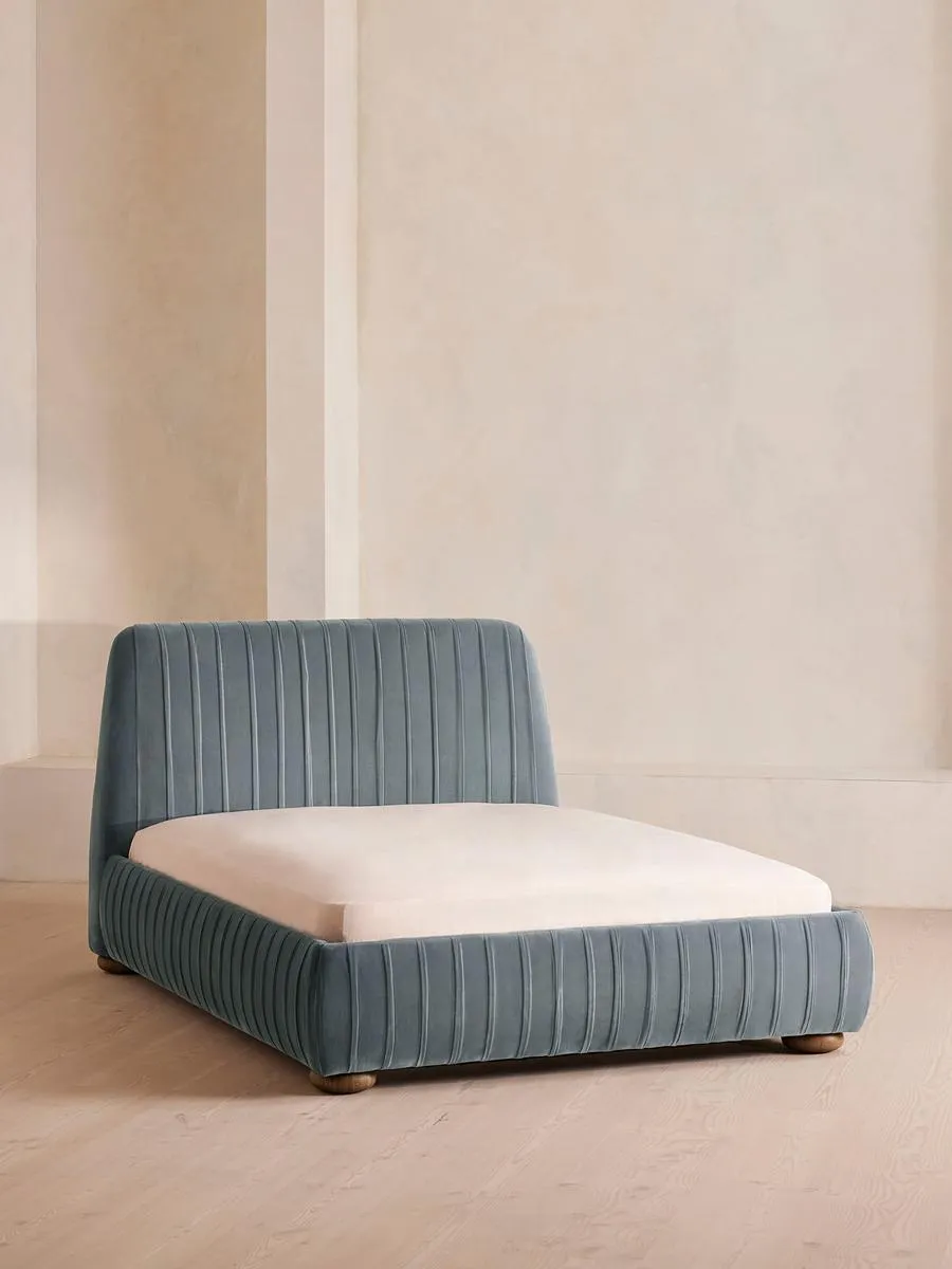 Vivienne Bed, Emperor, Velvet, Grey Blue