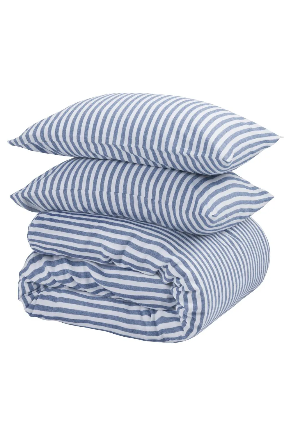 Soak&Sleep Mediterranean Blue Herringbone Stripe Cotton Bed Set 4