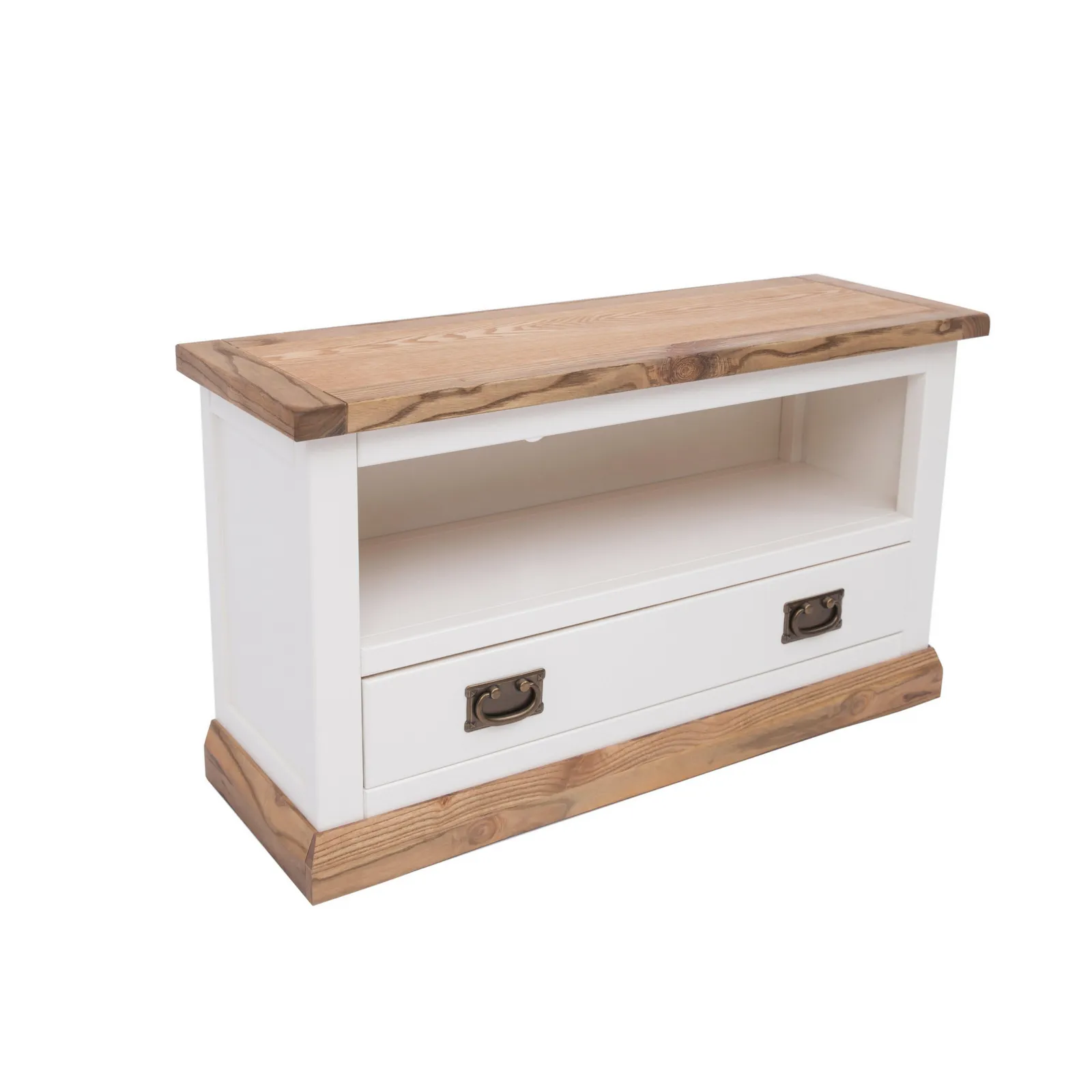 Cabinet Bits Tropea Off-White 1 Drawer TV Cabinet Brass Drop Handle 3