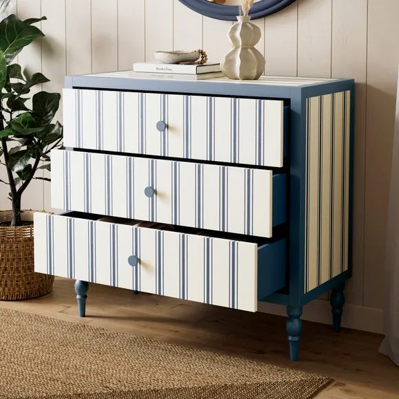 Petit Folkstone Stripe 3 Drawer Chest 2