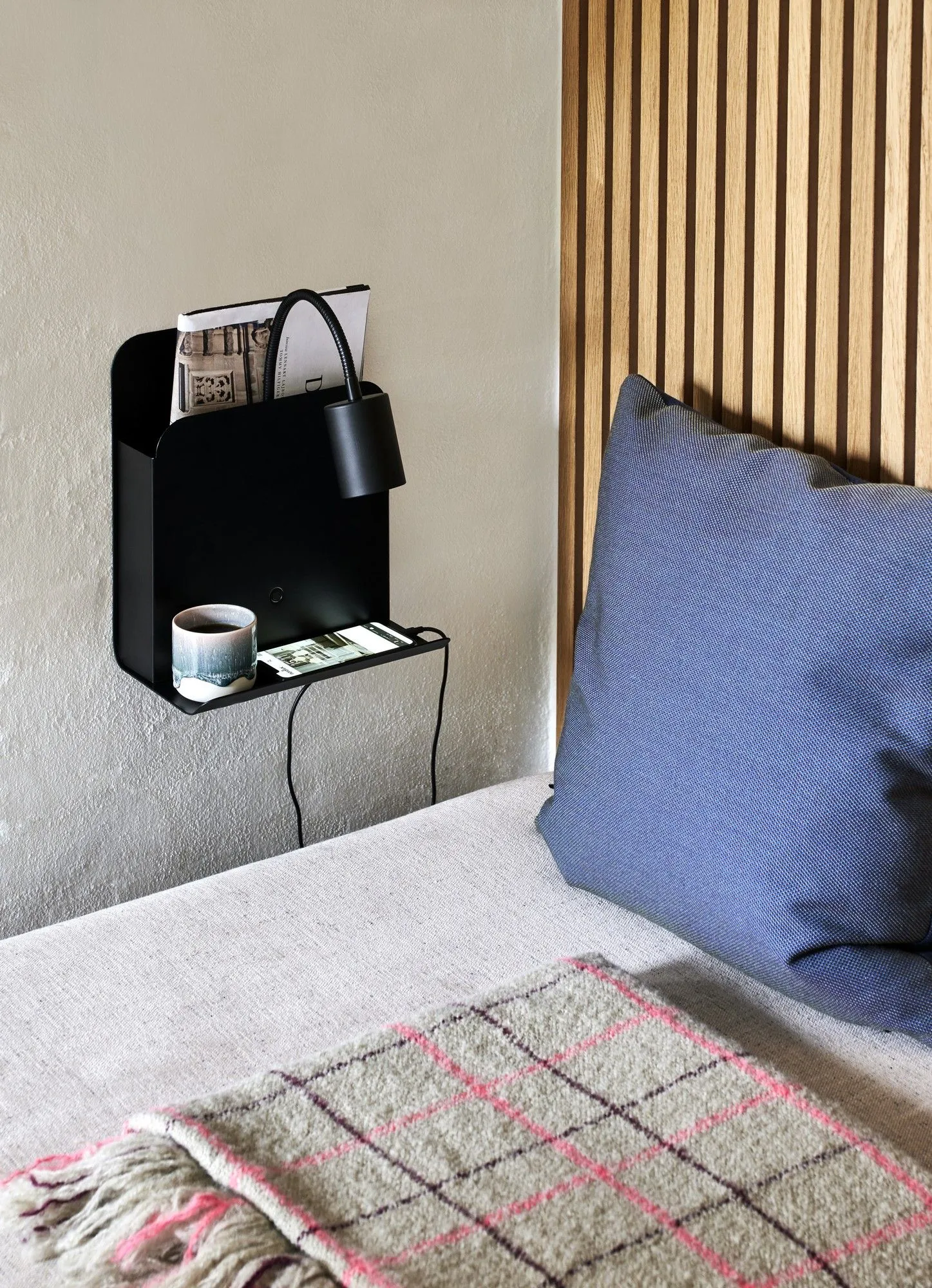 Nordlux Roomi Wall Light Black Metal Bedroom GU10 Switch Plug In/Mains 5