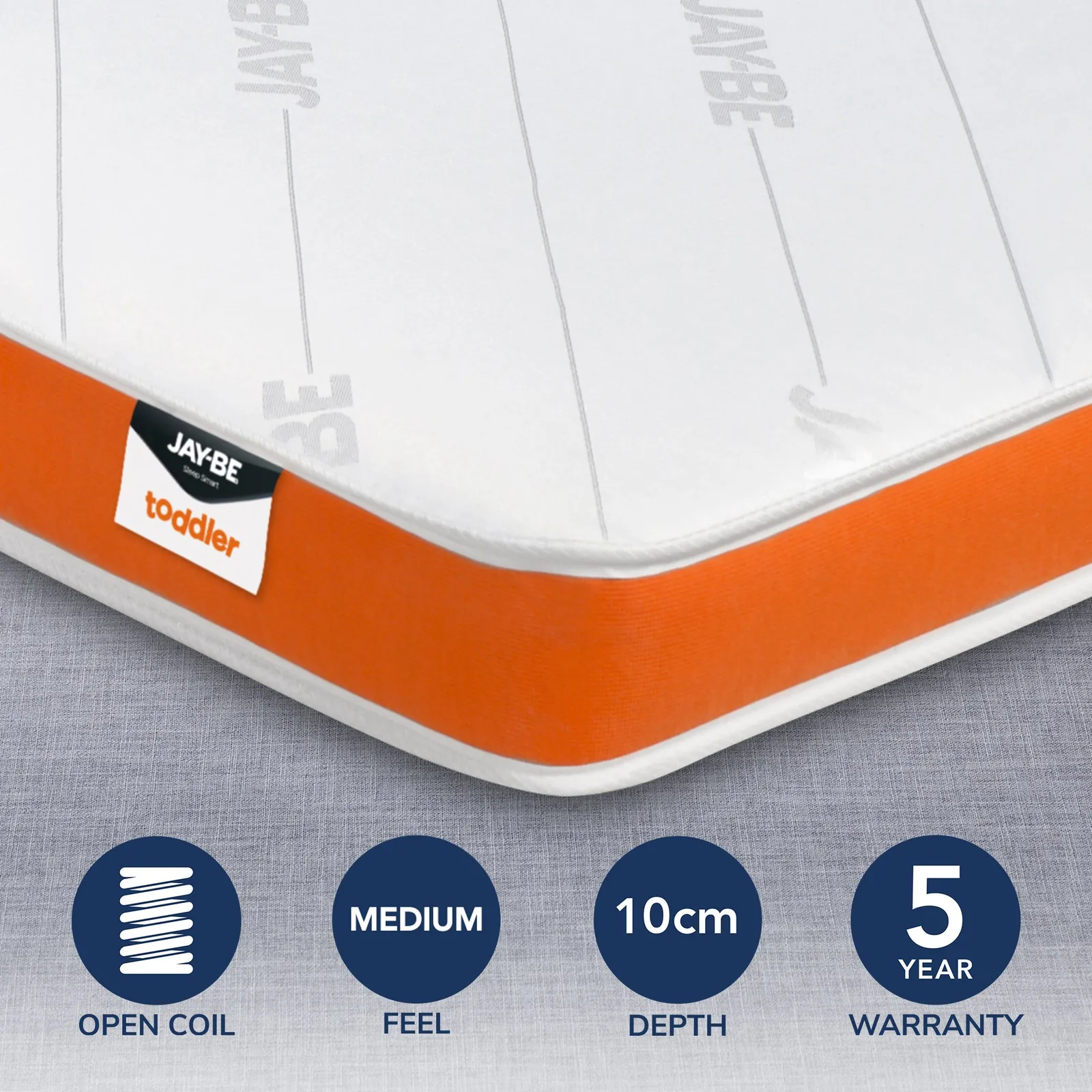 JayBe Toddler Medium Foam Free Pocket Sprung Mattress White
