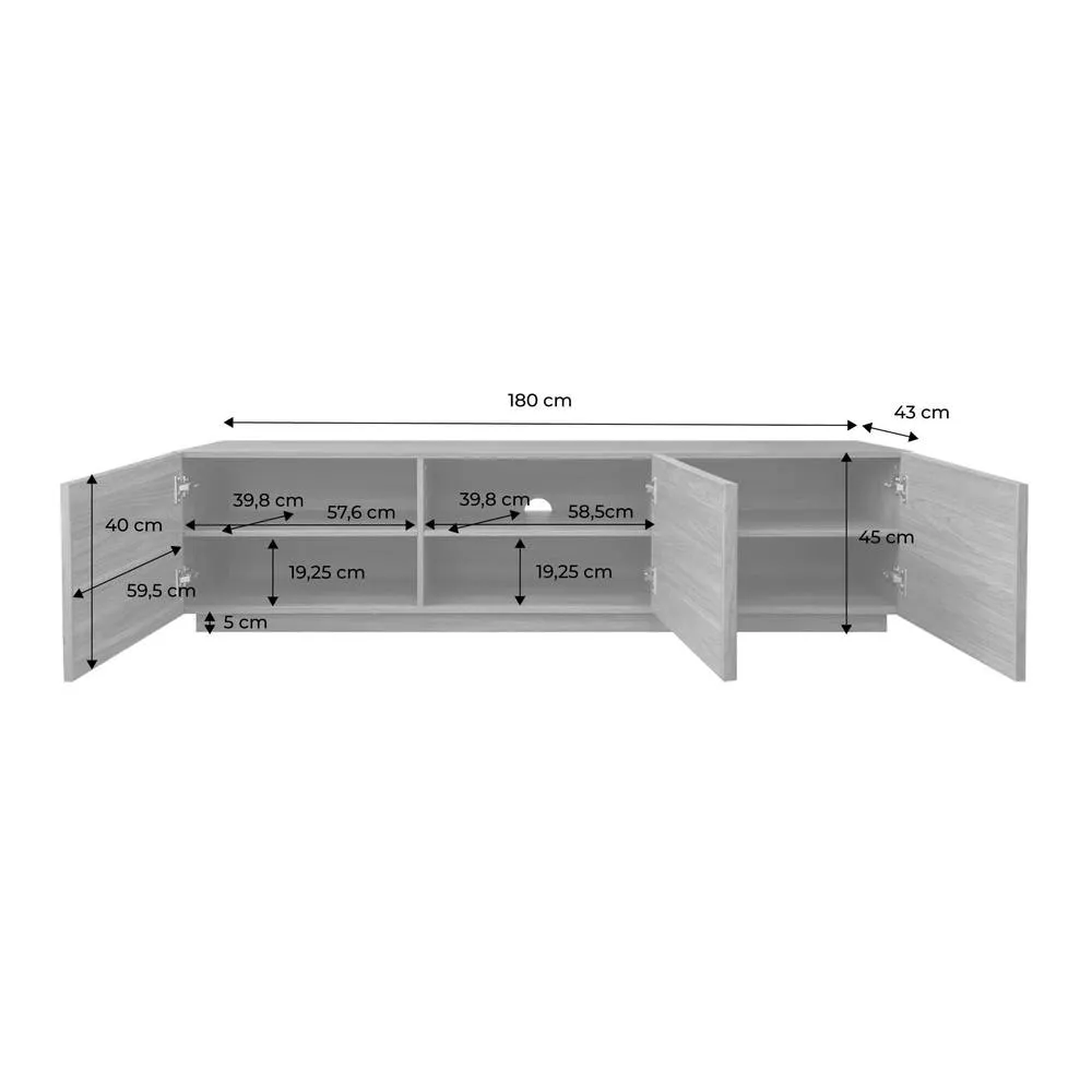 sweeek TV stand 3 doors 180cm wood decor in Dark Brown 5
