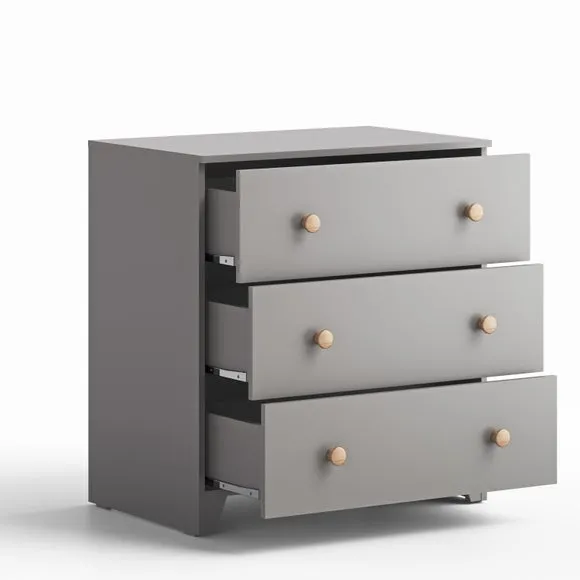 Little Acorns Classic Oak Effect 3 Drawer Chest and Wardrobe Nursery Set 3