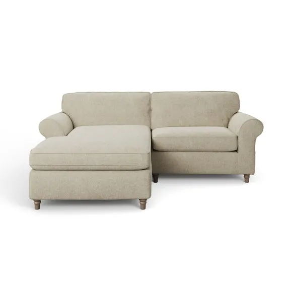 Flori Soft Chenille Corner Chaise Sofa 6