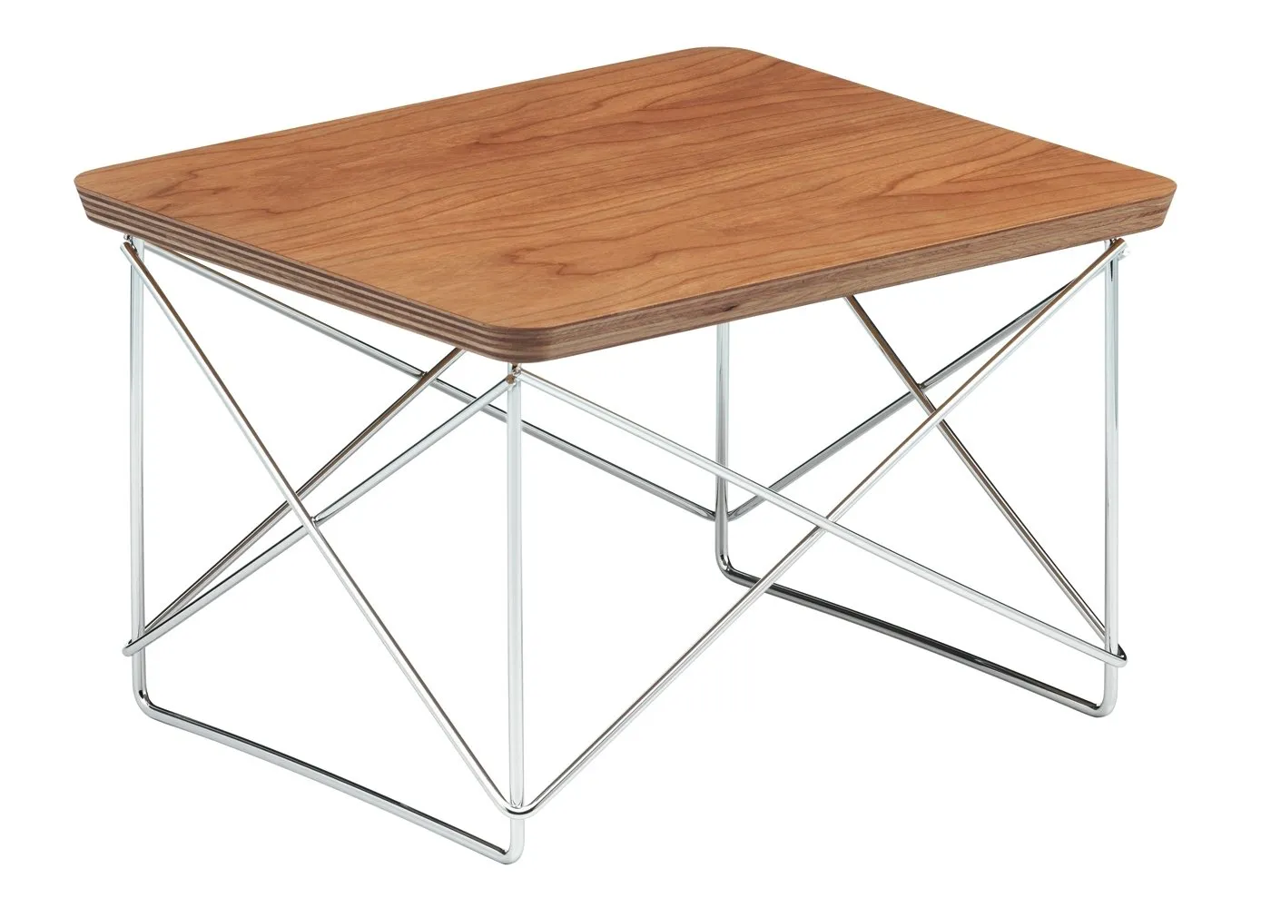 Vitra Eames Occasional Table LTR American Cherry Veneer Chrome Base