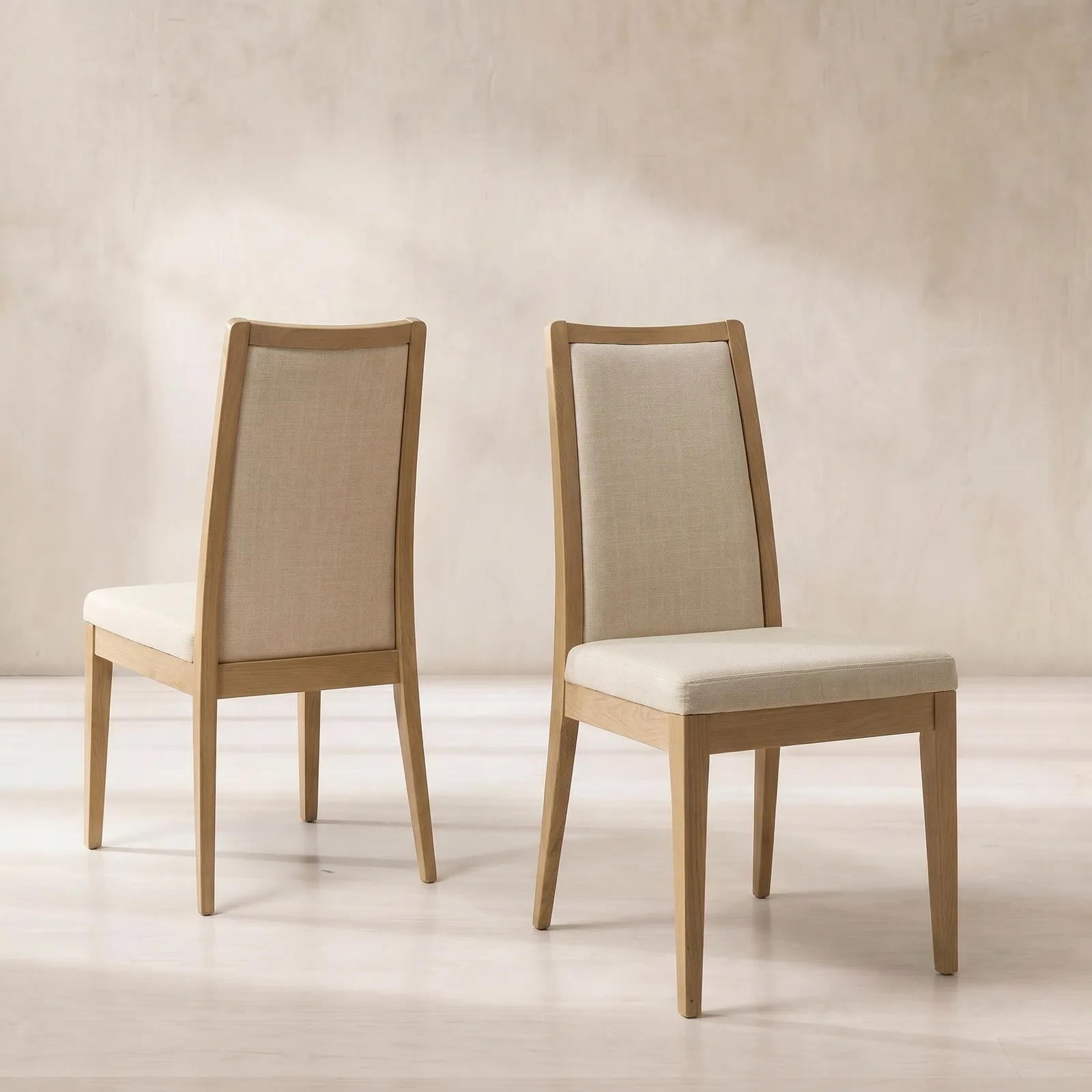 Ercol Romana Padded Back Dining Chair, Neutral Fabric | Barker & Stonehouse 1