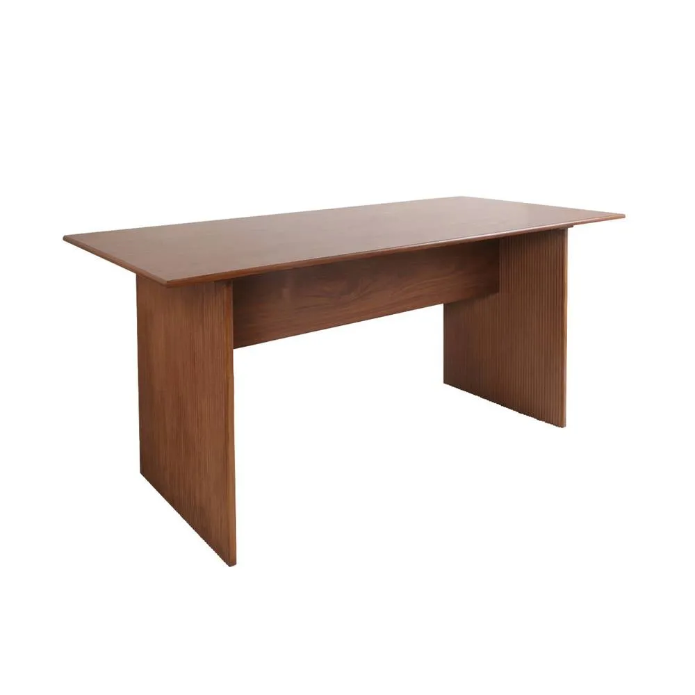 sweeek Rectangular dining table, carved wood effect, seats 4-6, 170cm in Dark Brown 2