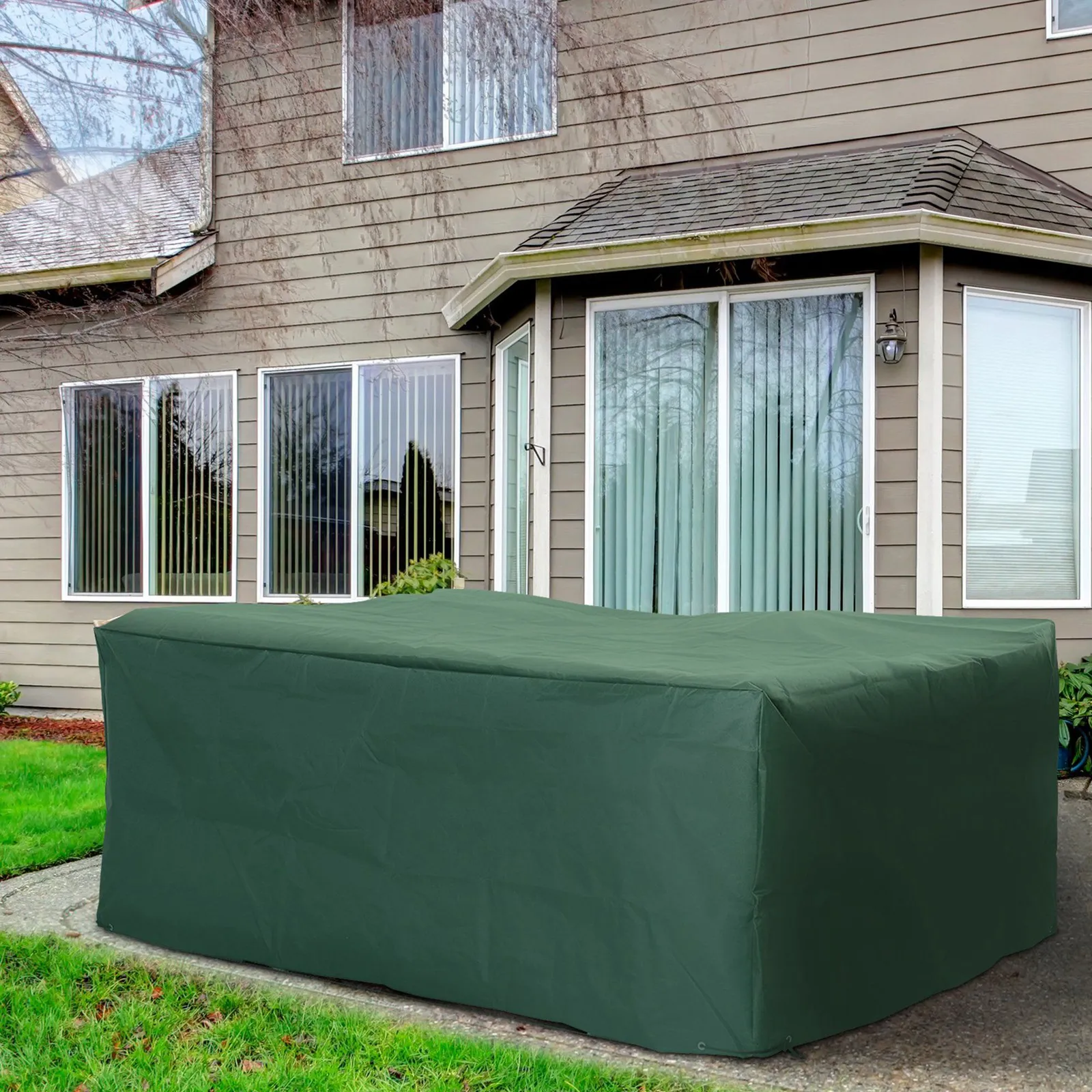 OUTSUNNY UV Rain Protective Cover For Garden Patio Wicker Rattan in Light Green