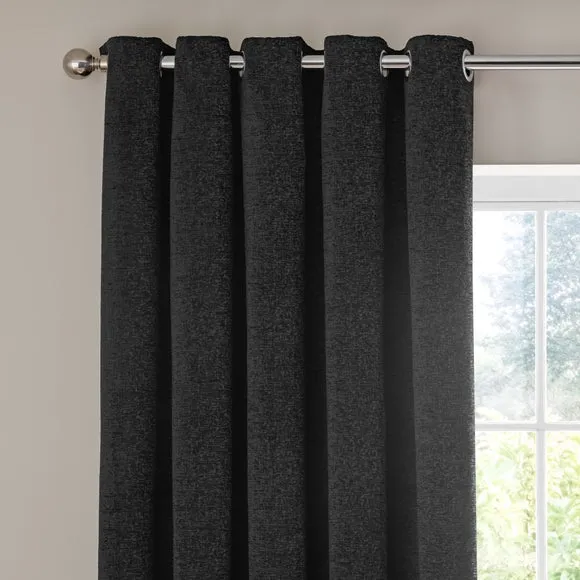 Textured Chenille Eyelet Curtains 1