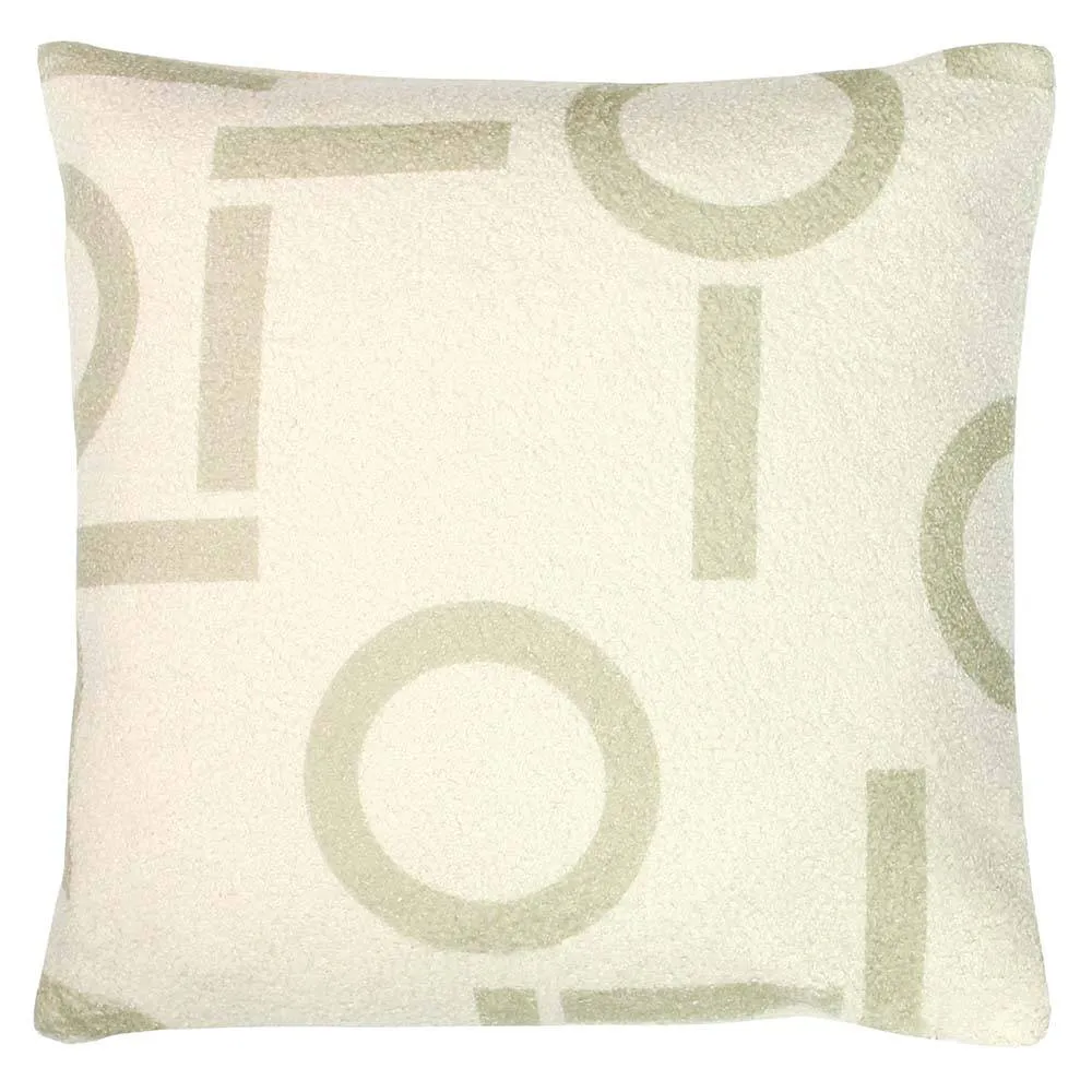 Furn Shearling Circa Geometric Fleece Cushion in Taupe