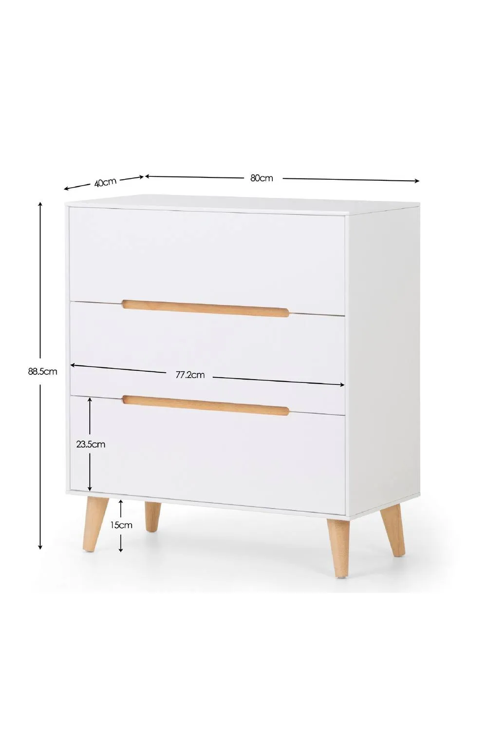 Julian Bowen Alicia 3 Drawer Chest in White 5