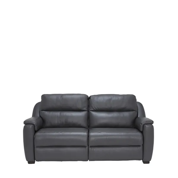 Strauss Grey Leather Recliner Loveseat - Barker & Stonehouse