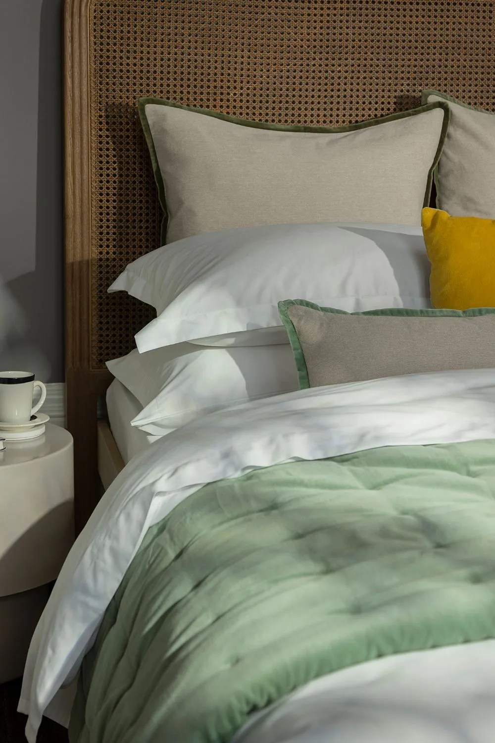 CHRISTY 400TC Luxury Cotton Sateen Plain Dye Oxford Pillowcases Pair in White 2