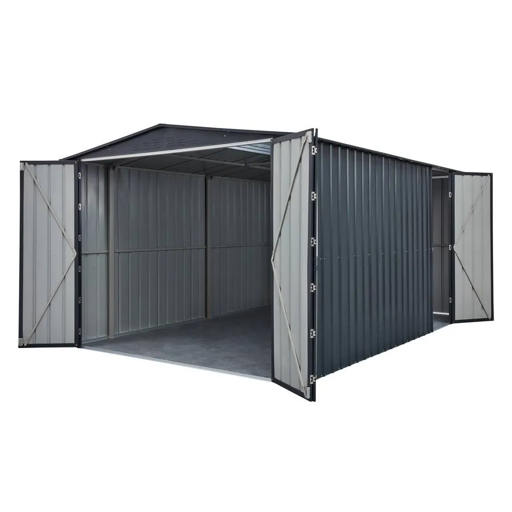 Mercia 10 x 15 Feet Globel Dual Door Workshop Garage - Steel/Metal - Grey 4
