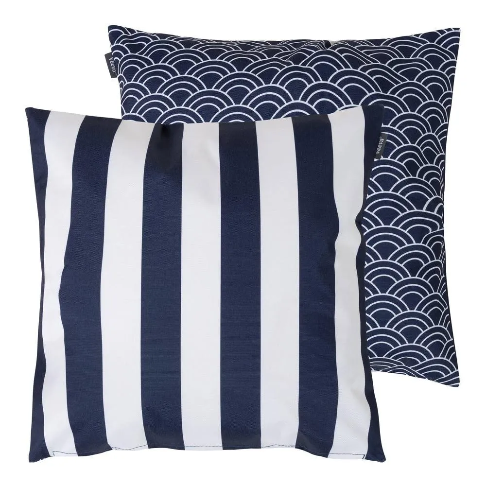 icon Deck Stripe Set of 2 Navy Blue Outdoor Cushion