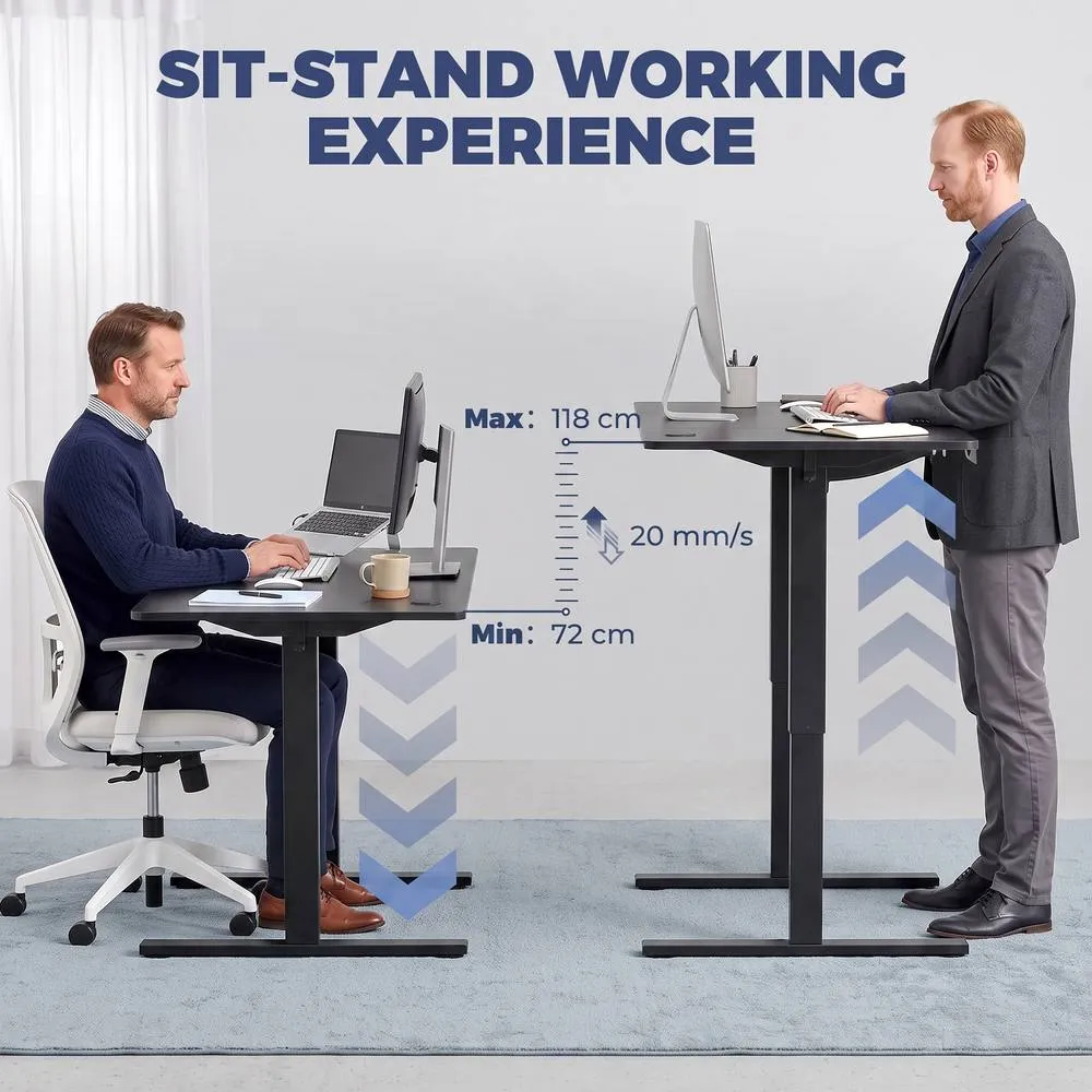 HOMCOM Standing Desk Memory Control Adjustable in Black 4