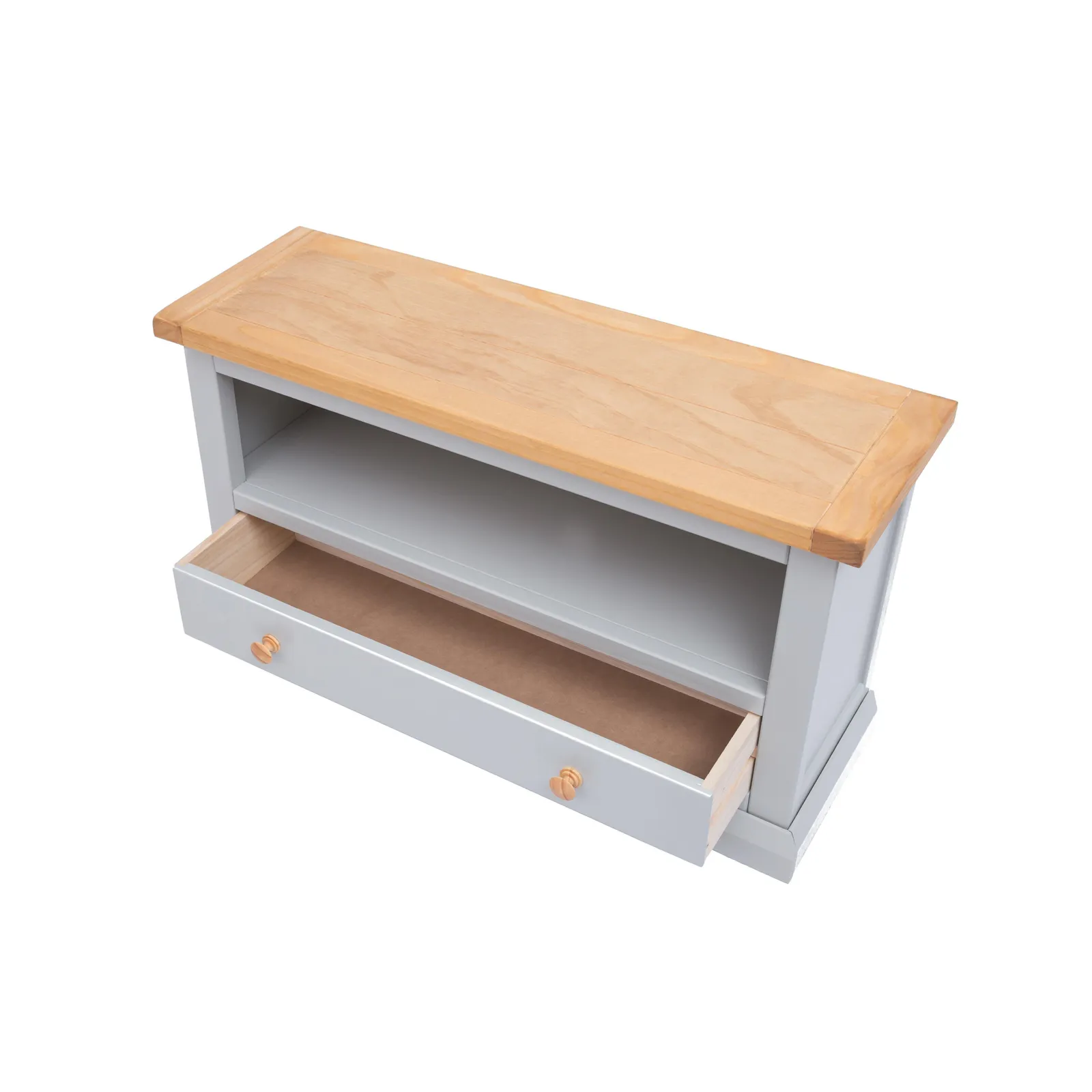 Cabinet Bits Loreo Light Grey 1 Drawer TV Cabinet Wood Knob 4