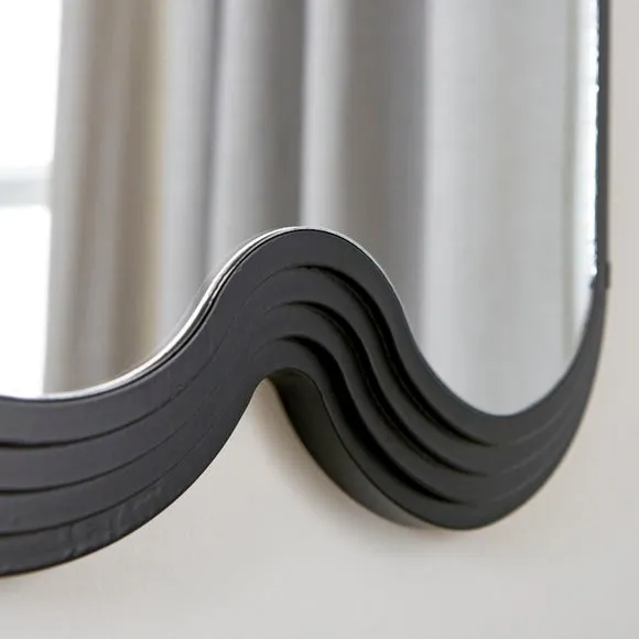 Ribbed Wavy Overmantel Wall Mirror 3