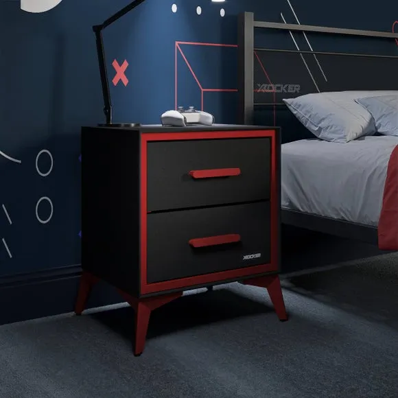 X Rocker Arcane 2 Drawer Bedside Table 1