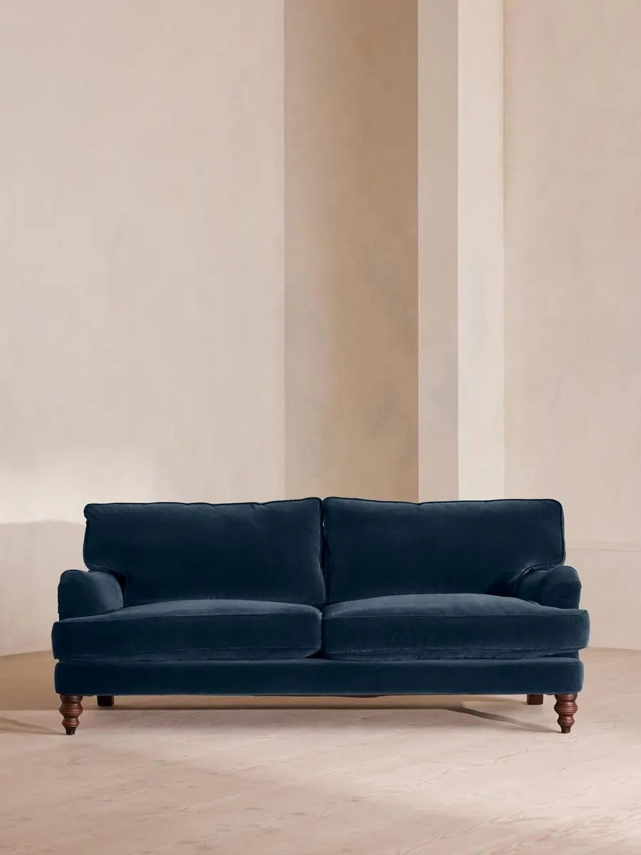 Arundel Three Seater Sofa, Velvet, Royal Blue