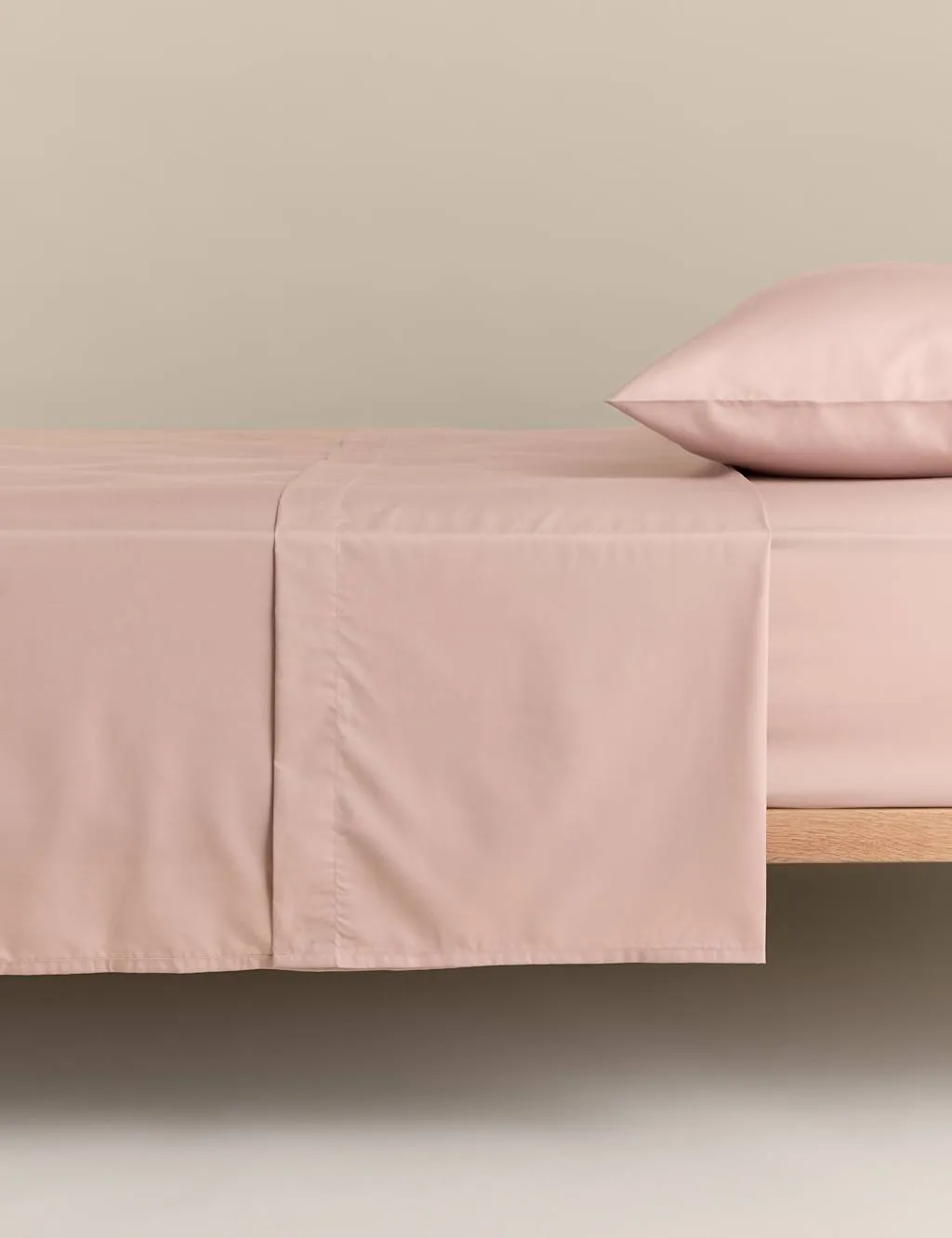 M&S Stay Cool Lyocell Rich Flat Sheet Blush Pink