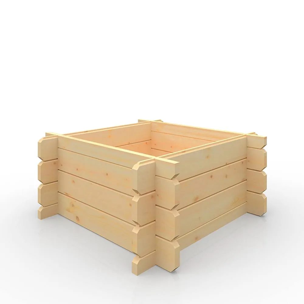 Buttercup Farm 3x3w Raised Bed 19mm Swift - L90 x W90 x H40.4 cm in Natural