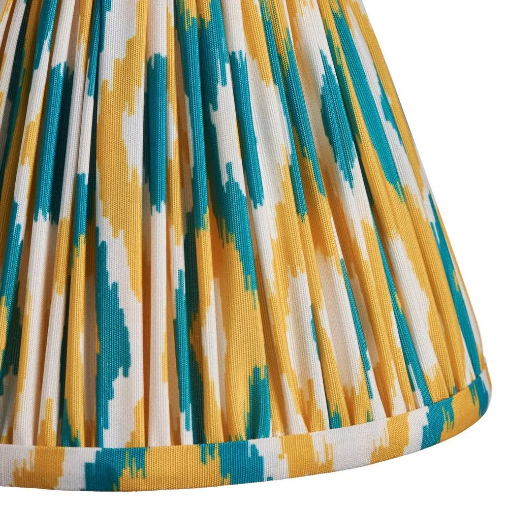 Netlighting Burley Rechargeable Yellow Wall Light Jade Fabric Ikat Shade 16cm 6