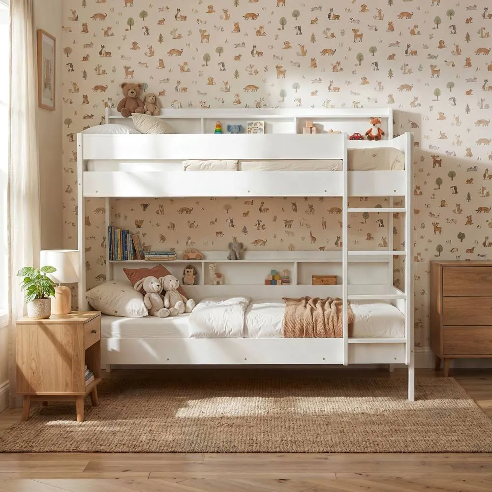 Nöa and Nani Minna Space Saving Bunk Bed with Storage Units in White 3