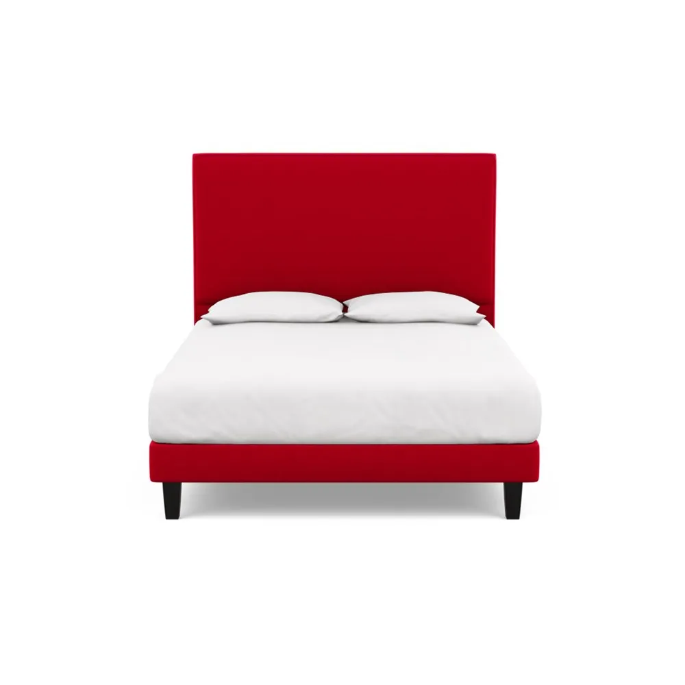 Heal's Shallow Divan King Melton Wool Red Oxide Dark Solid Wood Feet
