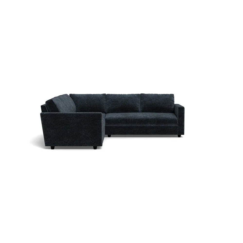 Heal's Nimbus II Full Corner Sofa (K+M+N) Boucle Velvet Space Black Feet 1