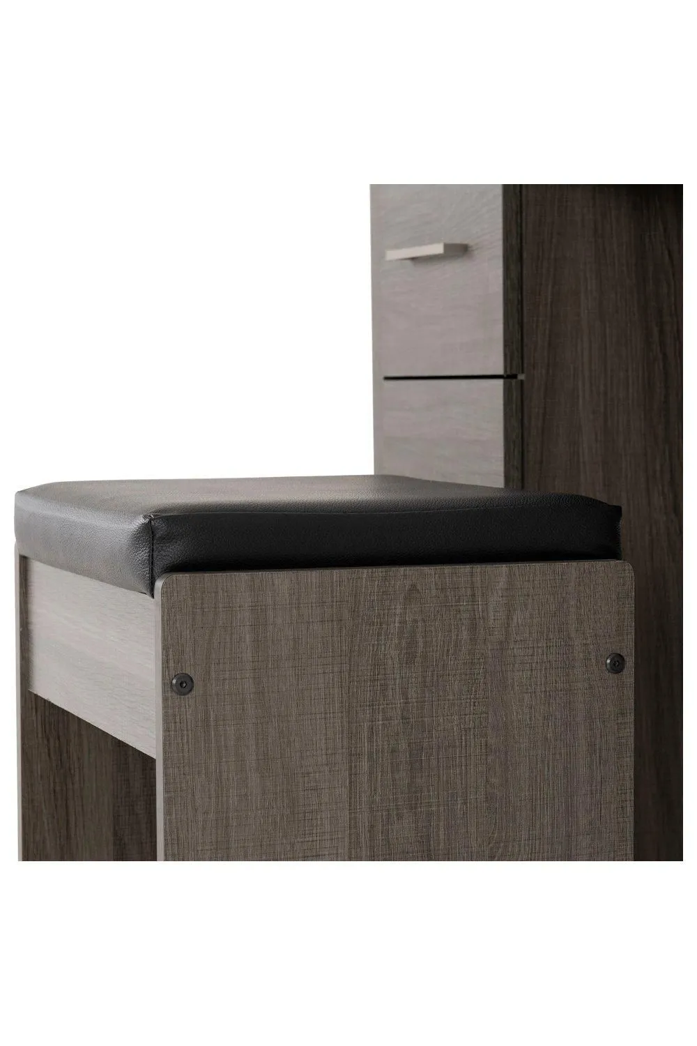 Seconique Lisbon 3 Piece Dressing Table Set with Mirror in Black 5