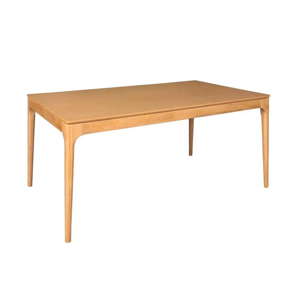 sweeek Rectangular dining table in hevea wood & ash veneer, seats 6 in Beige 1