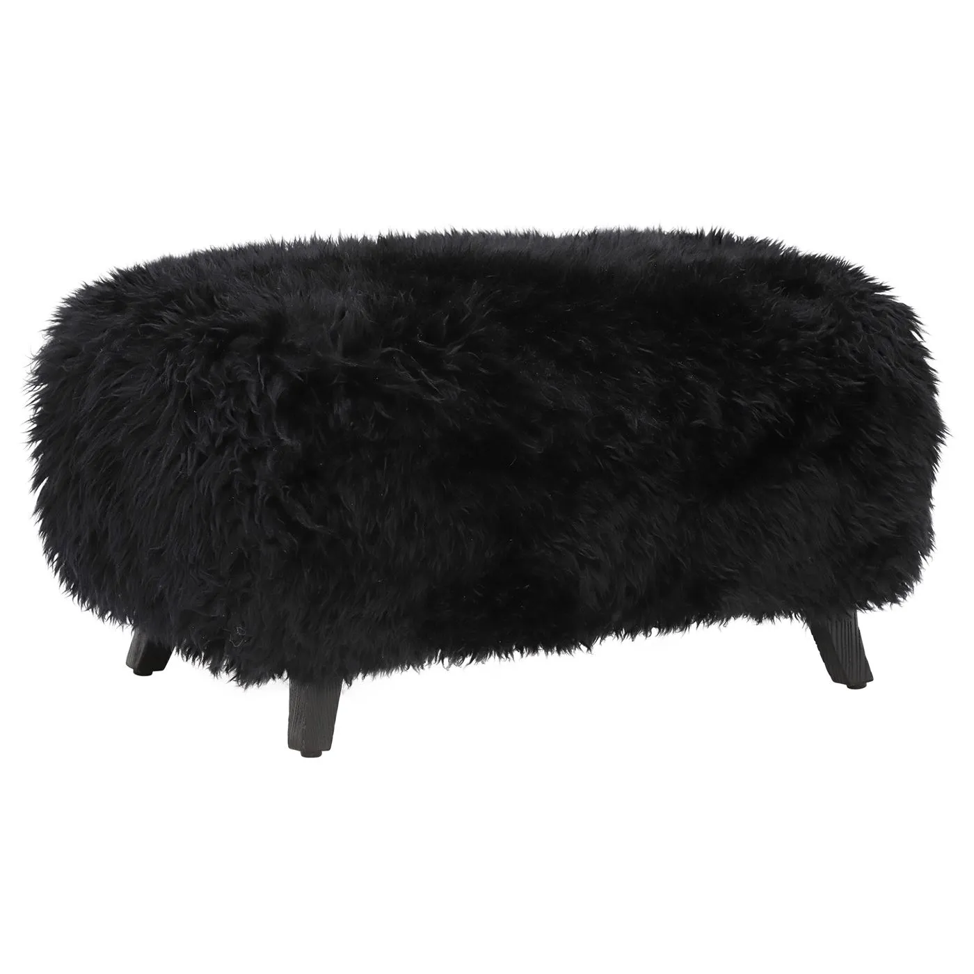 Timothy Oulton Cabana Yeti Footstool, Black Yeti and Black Clay