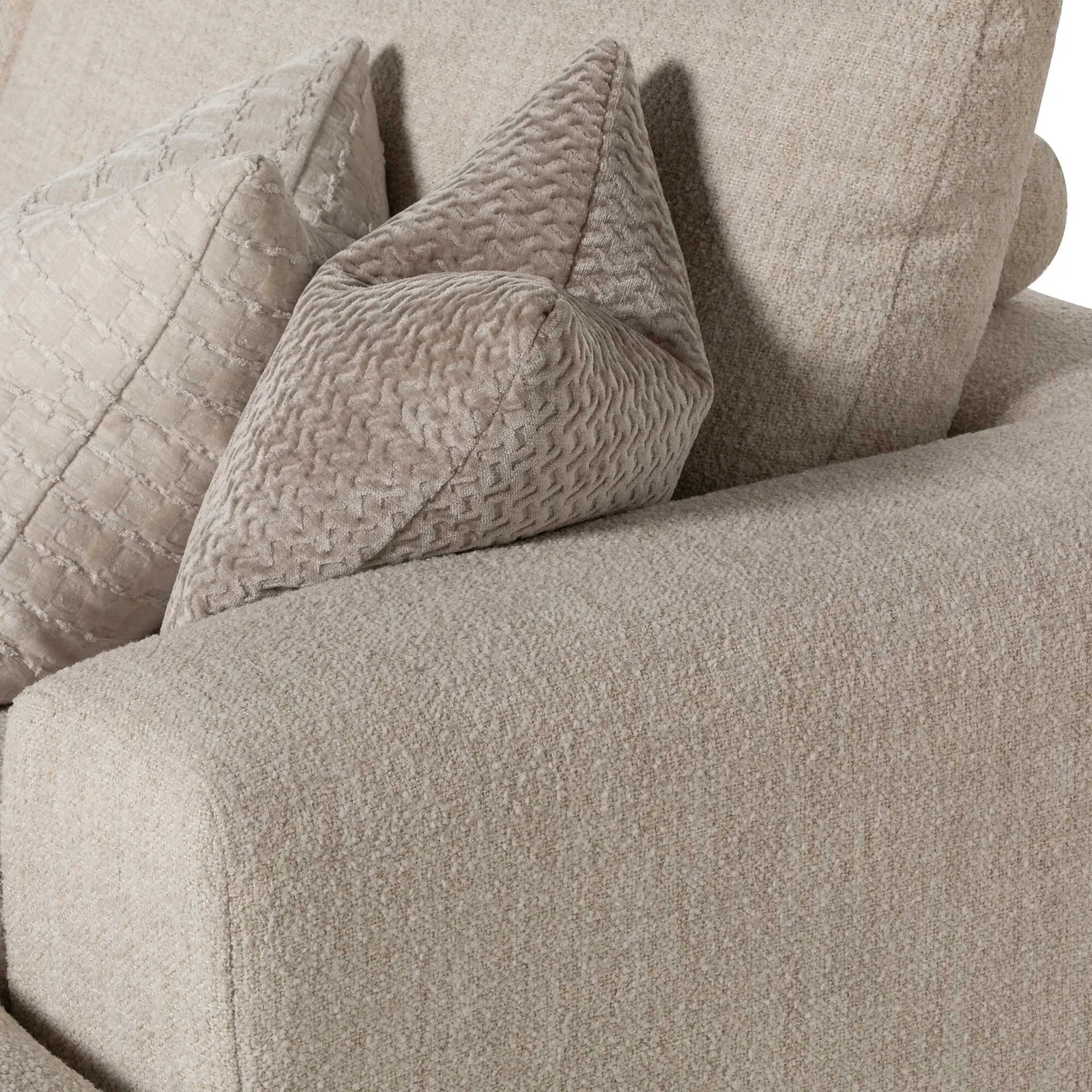 Lomax Rhf Large Chaise Corner Modular Sofa With Table, Neutral Fabric | Barker & Stonehouse 4