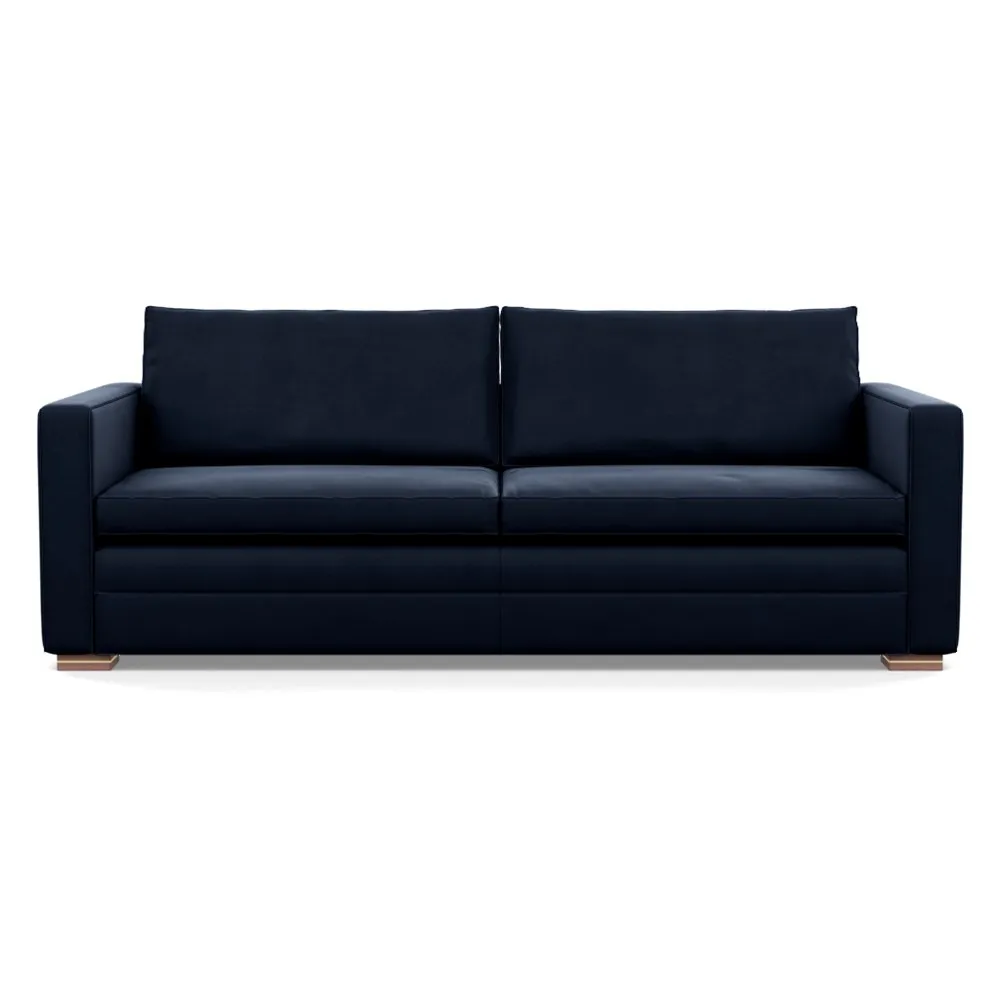 Heal's Palermo 4 Seater Sofa Nobilis Velvet Night Brass and Walnut Feet 1