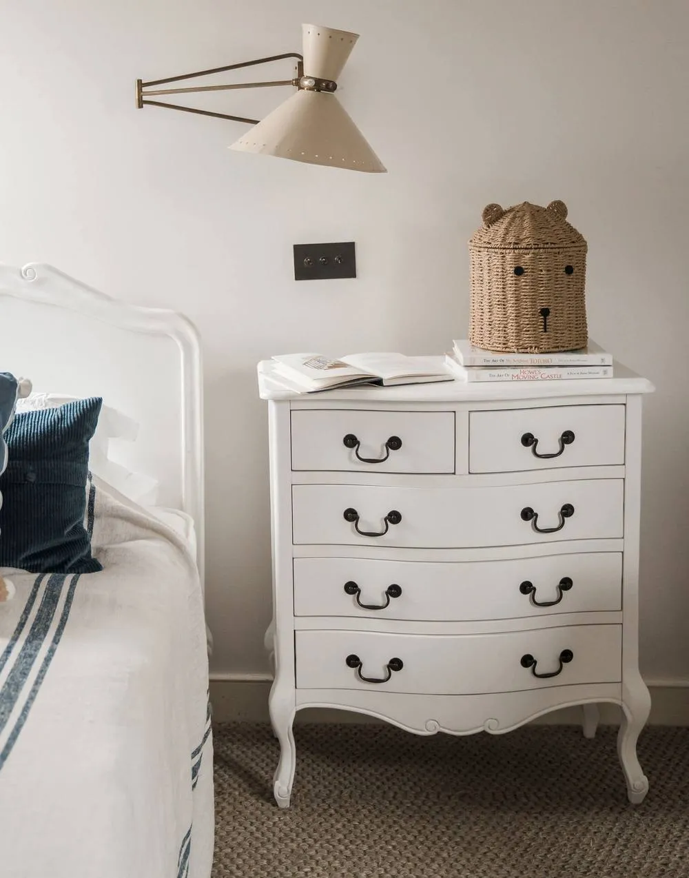 Statement Furniture Juliette Vintage Chic 2 Over 3 Chest of Drawers in White 6